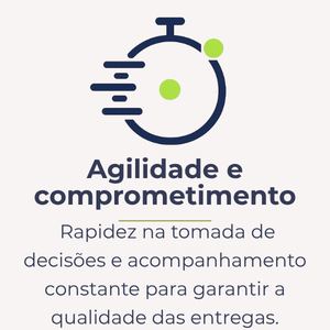Rapidez na tomada de decisões e acompanhamento constante para garantir a qualidade das entregas.