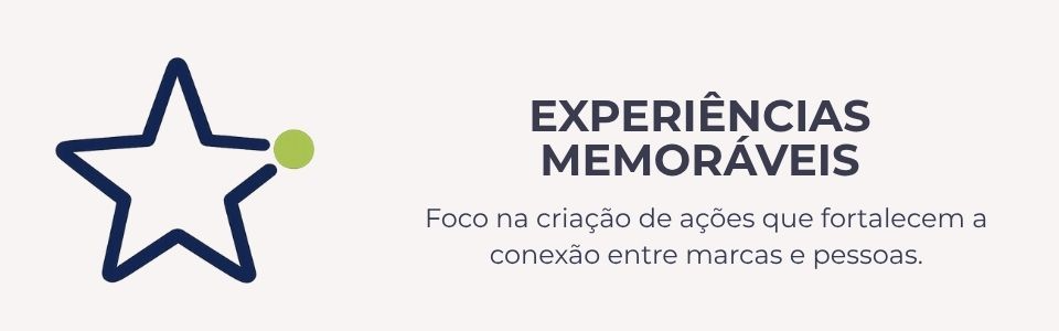 Experiências de marca Marketing de experiência Live Marketing Eventos memoráveis Experiências corporativas Engajamento de marca Conexão entre marcas e pessoas Experiência do consumidor Ações de relacionamento com clientes Branding experiencial
